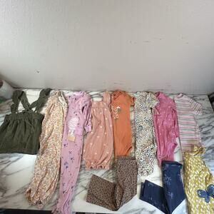 Baby Girl 12-18 Months Clothes Lot Bundle Of 11 Outfits Bodysuits Sleepers